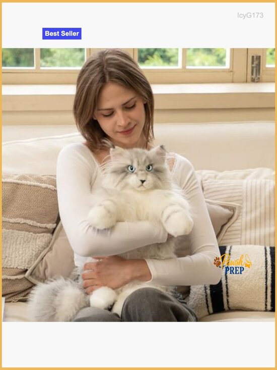 Lifelike Cat Shaped Plush Backpack - Handcrafted Stuffed Animal Bag with main image 4